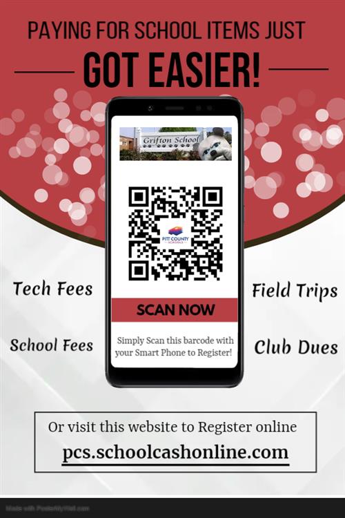  Paying for school items just got easier! Visit pcs.schoolcashonline.com to register online.